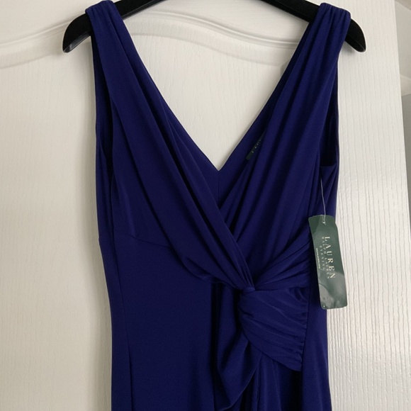 NWT Ralph Lauren Evening Gown in Deep Cobalt Blue Size 10 - Picture 2 of 9